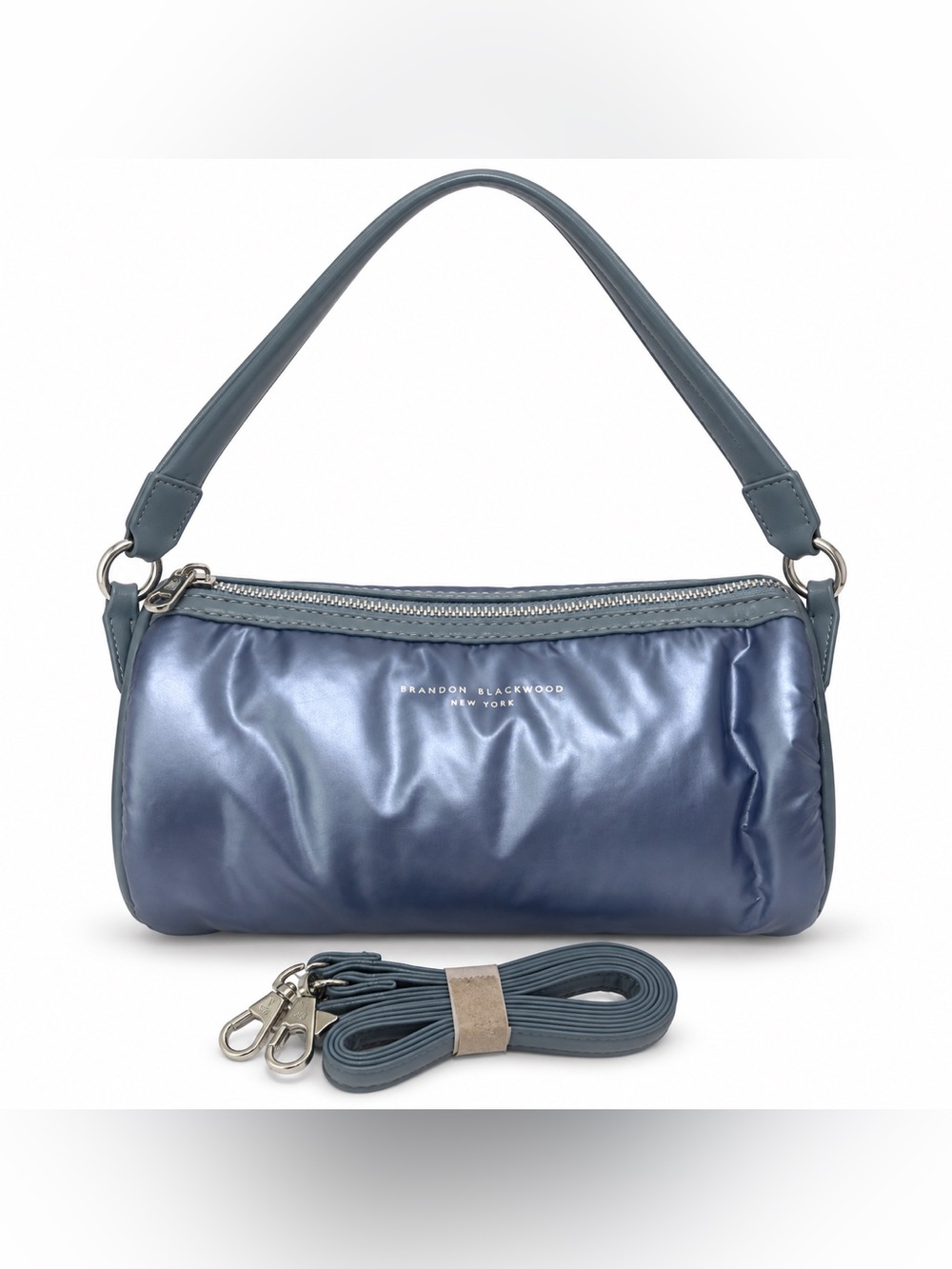 Brandon Blackwood New York Metallic Navy Blue Shoulder Bag